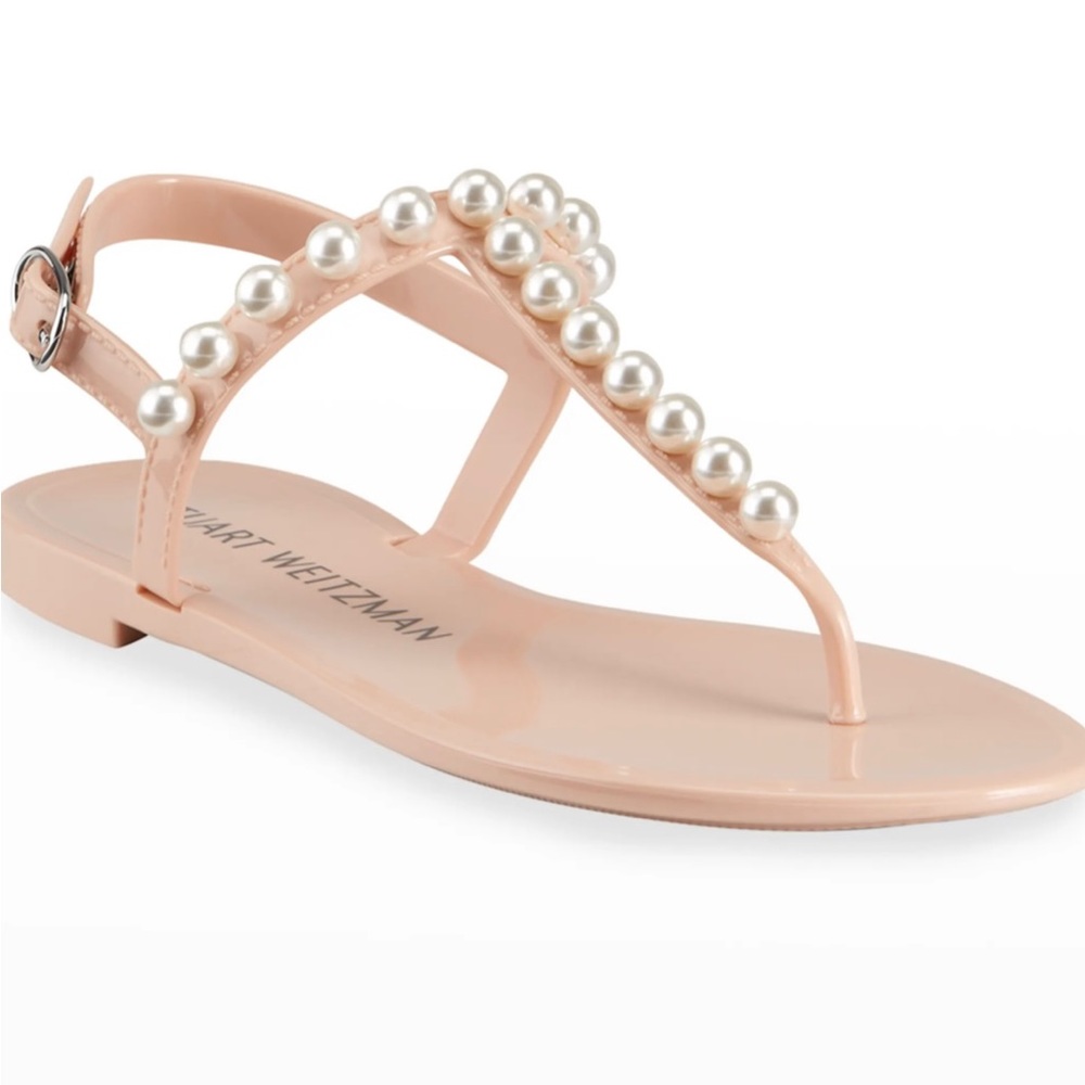 Stuart Weitzman Goldie Pearly Stud Jelly Sandals - image 7
